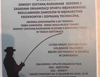 "Memoriał  Andrzeja Piegata"   Otwarte Towarzyskie Zawody Feederowe - Koło  114 „Mazowsze” Płock -  01.09.2024 r.